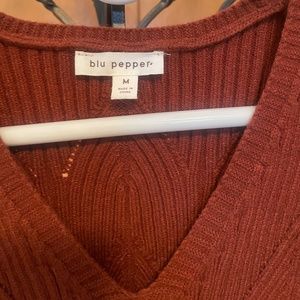 Blue Pepper Fitted Brown Sweater Size Medium